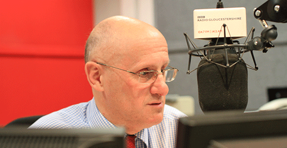 Ian Randall in the BBC Gloucestershire studio